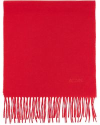 Moschino - Wool Scarf With Logo - Lyst