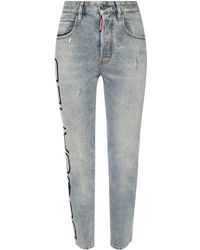 DSquared² 'tight Cropped Jean' Distressed Jeans - Blue