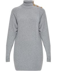 Balmain - Dress With A Stand-Up Collar - Lyst