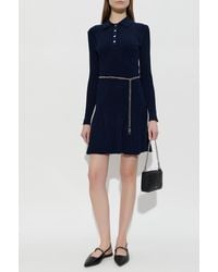 MICHAEL Michael Kors - Long Sleeve Dress With Decorative Chain - Lyst