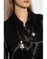 Jil Sander - Brass Necklace With Pearls, - Lyst