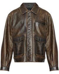 Represent - Leather Jacket With 'Vintage' Effect - Lyst