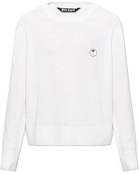 Palm Angels - Wool Sweater With Embroidered Logo - Lyst