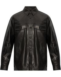 Balmain - Leather Jacket With Pockets - Lyst