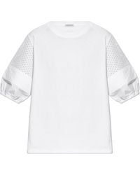 Moncler - Top With Puff Sleeves - Lyst