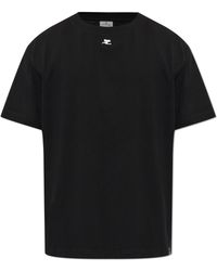 Courreges - T-Shirt With Embroidered Logo - Lyst
