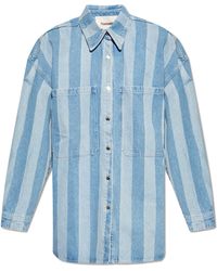 Nanushka - 'beaux' Oversize Denim Shirt, - Lyst