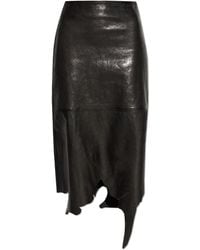 DIESEL - Leather Skirt 'L-Torn' - Lyst