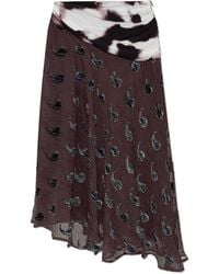 Tory Burch - Skirt With A Velvet Pattern - Lyst