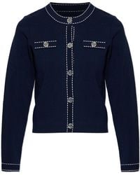 MICHAEL Michael Kors - Cardigan With Decorative Stitching - Lyst