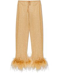 Oséree - Trousers With Ostrich Feathers - Lyst