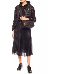 Moncler Double-layered Skirt With Logo Black
