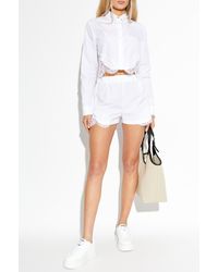 Versace - Shorts With Lace Inserts - Lyst