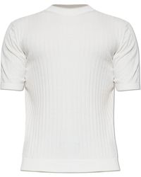 Eleventy - Ribbed T-Shirt With A Crew Neckline - Lyst
