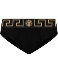 Versace - Cotton Briefs With Logo - Lyst