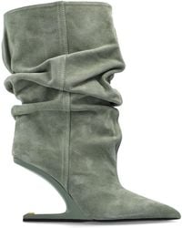 Balmain - Suede Wedge Ankle Boots - Lyst