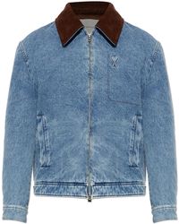 Ami Paris - Logo Denim Jacket - Lyst