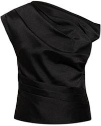 Self-Portrait - Draped Taffeta Top - Lyst