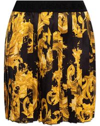 Versace Jeans Couture - Pleated Skirt With 'Barocco' Pattern - Lyst