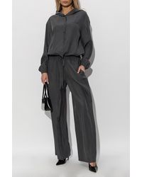 Alexander Wang - Silk Trousers With Logo - Lyst