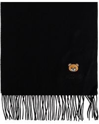 Moschino - Wool Scarf With Logo - Lyst