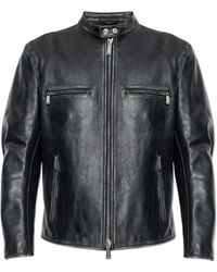 DSquared² - Leather Jacket With Pockets - Lyst