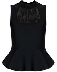 McQueen - Top With A Stand-Up Collar - Lyst