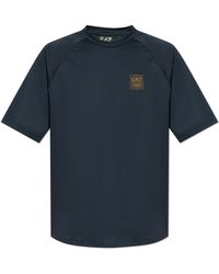 EA7 - T-Shirt With Logo Patch - Lyst