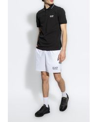 EA7 - Cotton Polo With Printed Logo - Lyst