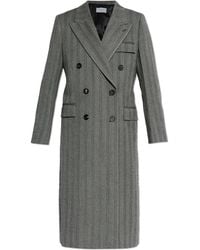 Ferragamo - Wool Coat With Herringbone Pattern - Lyst