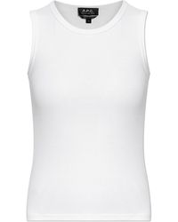 A.P.C. - Ribbed Top With Embroidered Logo - Lyst