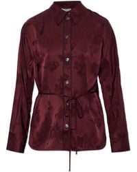 Ganni - Shirt With Floral Motif - Lyst