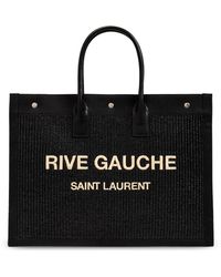 Saint Laurent - Rive Gauche Linen Tote Bag - Lyst