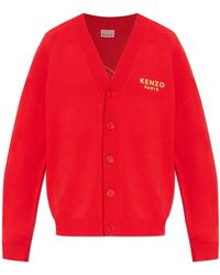 KENZO - Wool Cardigan With Logo - Lyst