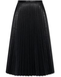 Balenciaga - Leather Pleated Skirt - Lyst