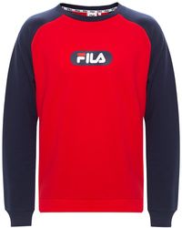 fila black line rayton panel hoodie in red