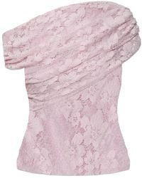 Self-Portrait - Lace Top With Shimmering Sequins - Lyst