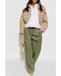 Balmain - Suede Jacket With Pockets - Lyst