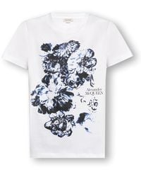 Alexander McQueen - T-Shirt With Floral Motif - Lyst