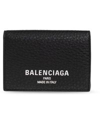 Balenciaga - Leather Wallet With Printed Logo - Lyst