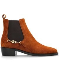 Ferragamo - Leather Ankle Boots 'F-Buckle' - Lyst