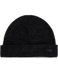 Emporio Armani - Cashmere Beanie With Logo Patch - Lyst