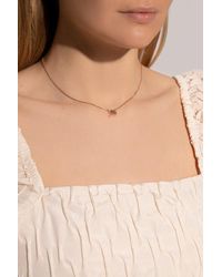 Tory Burch - Miller Pavé Logo Delicate Necklace - Lyst