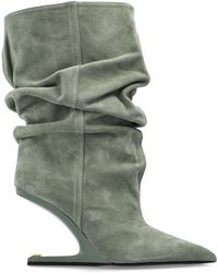 Balmain - Suede Wedge Ankle Boots - Lyst