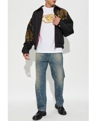 Versace - T-Shirt With Shimmering Sequins - Lyst