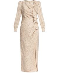 Alessandra Rich - Silk Dress With A Slit - Lyst