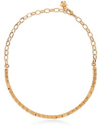 Versace - Short Necklace With A Distinctive Greek Pattern - Lyst