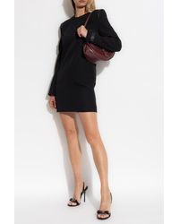 Versace - Dress With Leather Inserts - Lyst