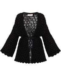 Akep - Cardigan With A Decorative Knit Pattern - Lyst