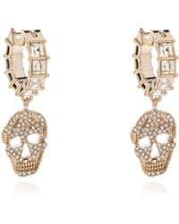 McQueen - Earrings With Shimmering Crystals - Lyst